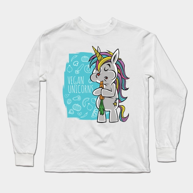 Vegan unicorn Long Sleeve T-Shirt by LR_Collections